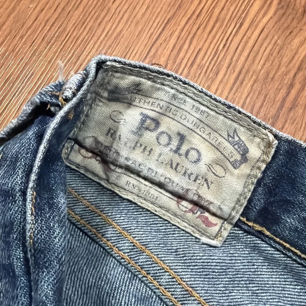 Polo Ralph Lauren Sullivan Slim Jeans RL Mens 32x31 Distressed Wash Denim Y2K